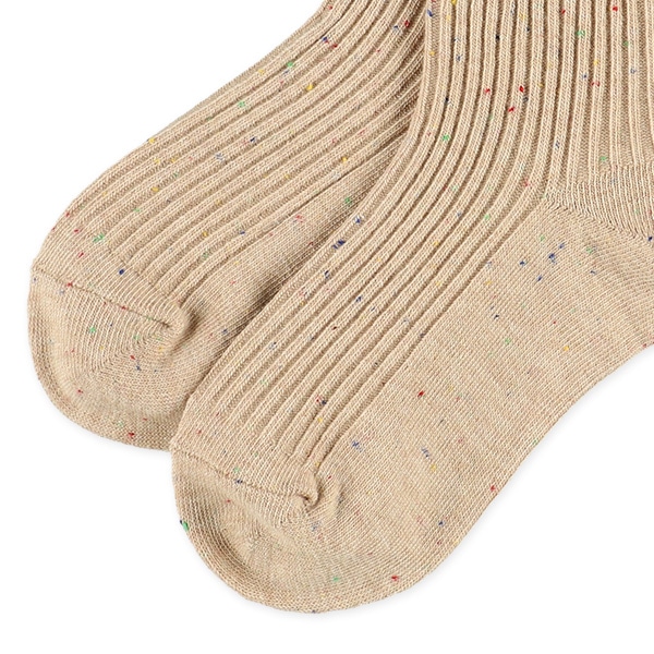 キッズアンクルソックス（カラーネップ・ベージュ）