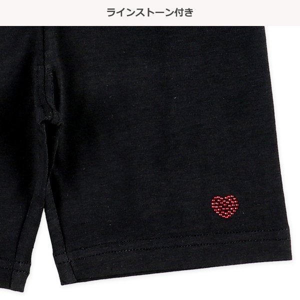 キッズ3分丈スパッツ（ラインストーン・ハート）