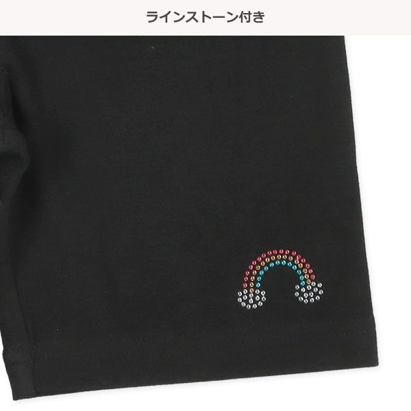 キッズ3分丈スパッツ（ラインストーン・虹）