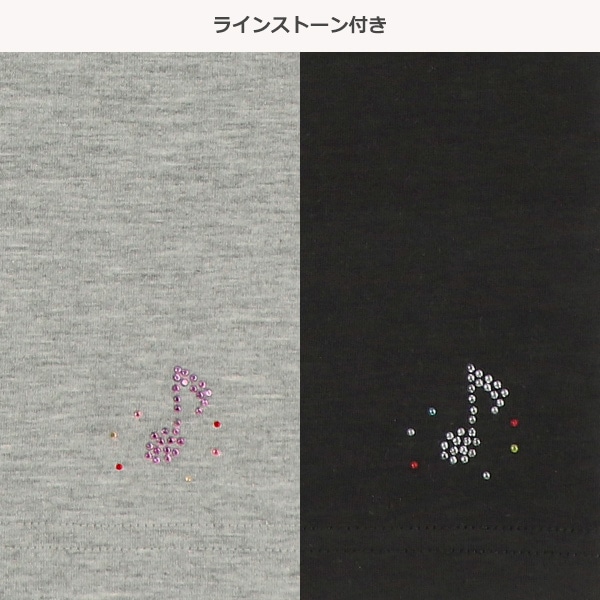キッズ5分丈スパッツ（ラインストーン・音符）