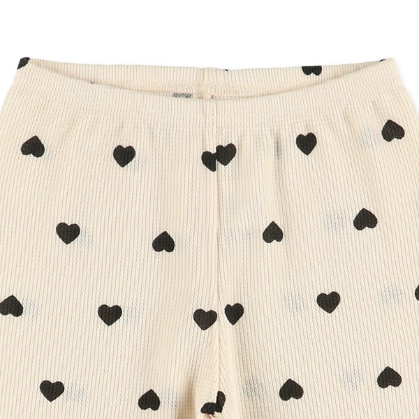 キッズワッフル5分丈スパッツ（ブラックハート）
