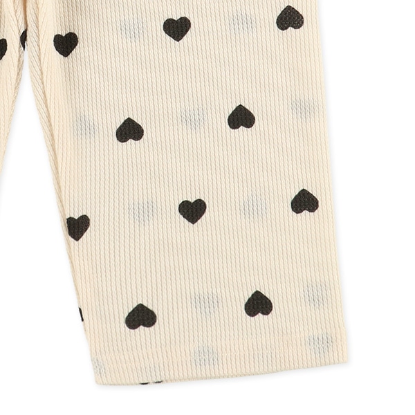 キッズワッフル5分丈スパッツ（ブラックハート）