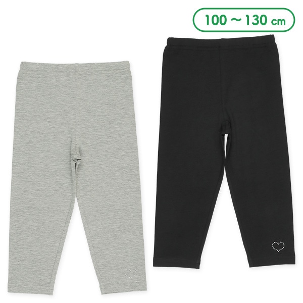 キッズ7分丈スパッツ（ラインストーン・ハート）