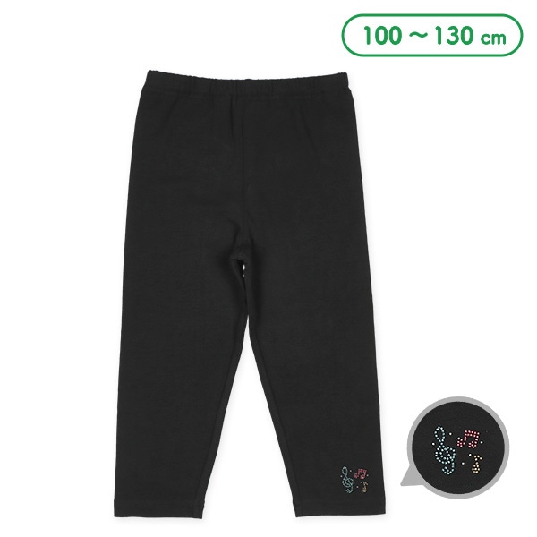 キッズ7分丈スパッツ（ラインストーン・音符）