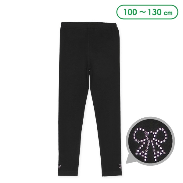キッズ10分丈スパッツ（ストーンリボン）