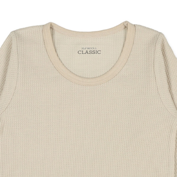 4枚組ワッフル長袖シャツ肌着（ブラウン系グラデーション）