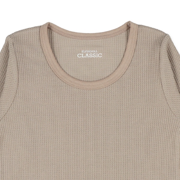 4枚組ワッフル長袖シャツ肌着（ブラウン系グラデーション）