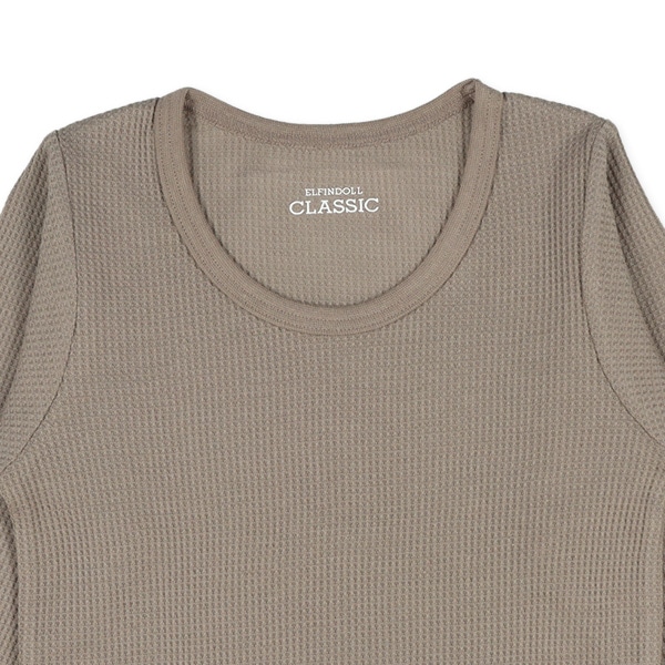 4枚組ワッフル長袖シャツ肌着（ブラウン系グラデーション）