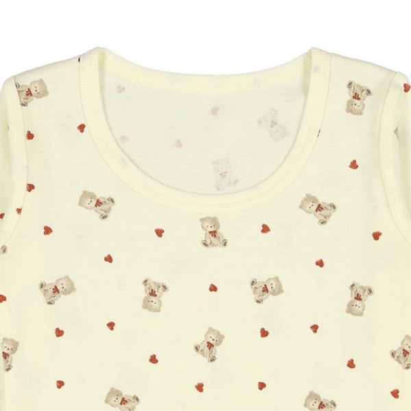 3枚組長袖シャツ肌着（くま・リボン・小花）