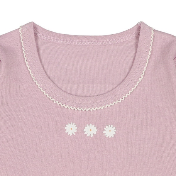 3枚組長袖シャツ肌着（花・ハート）