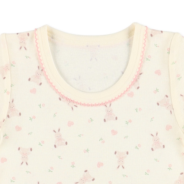 3枚組半袖シャツ肌着（うさぎ・ハート・いちご）