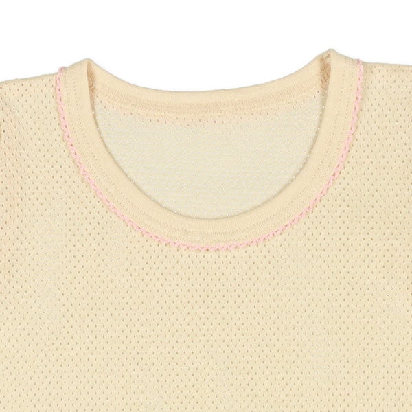 4枚組メッシュ半袖シャツ肌着（ピンク・ベージュ無地）