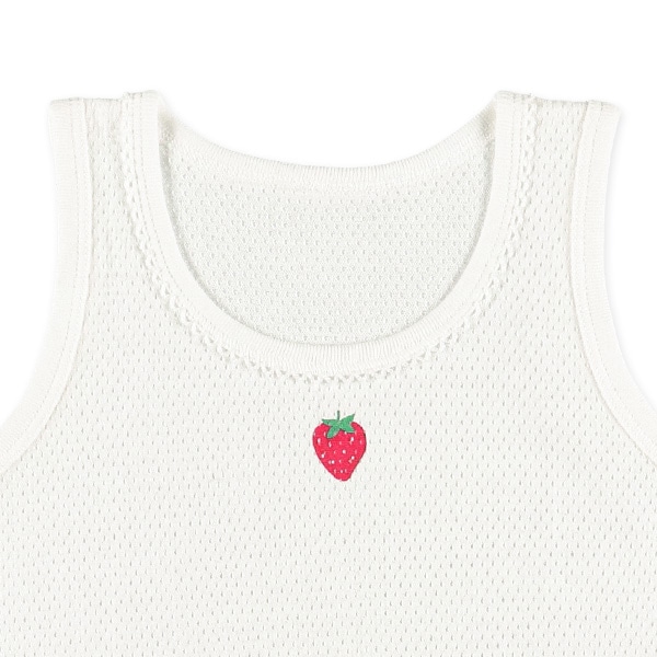 3枚組メッシュタンクトップ肌着（いちご・ドット）