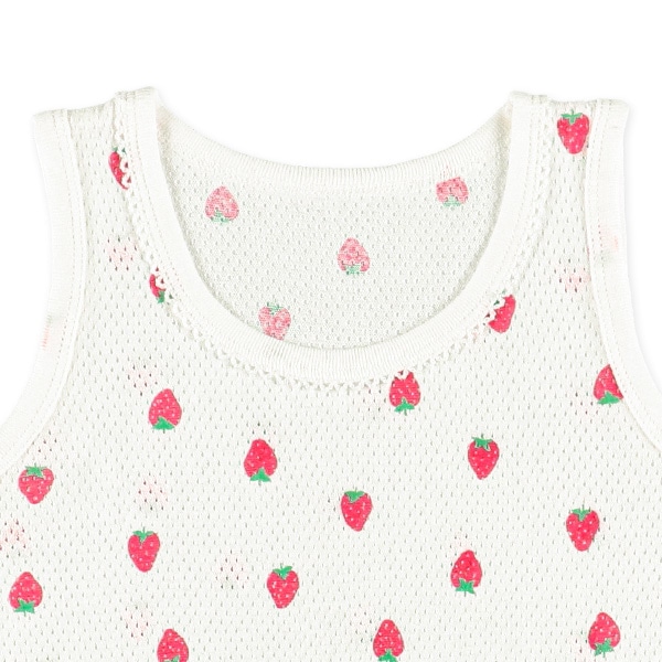 3枚組メッシュタンクトップ肌着（いちご・ドット）