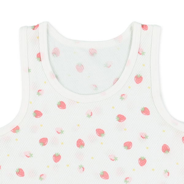 DRYWRAP）4枚組ハニカムメッシュタンクトップ肌着（リボン・いちご・ぶどう）