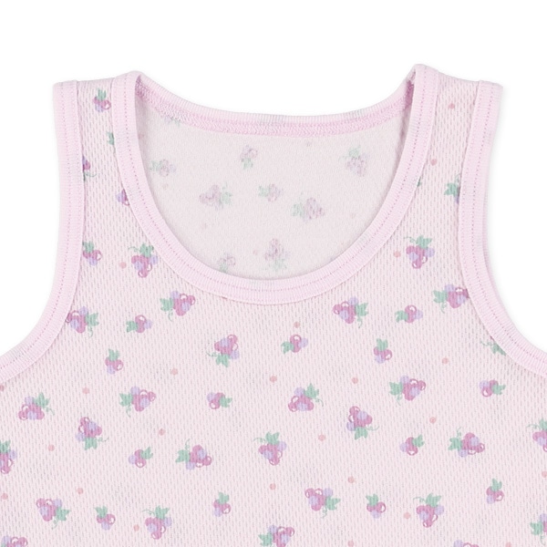 DRYWRAP）4枚組ハニカムメッシュタンクトップ肌着（リボン・いちご・ぶどう）