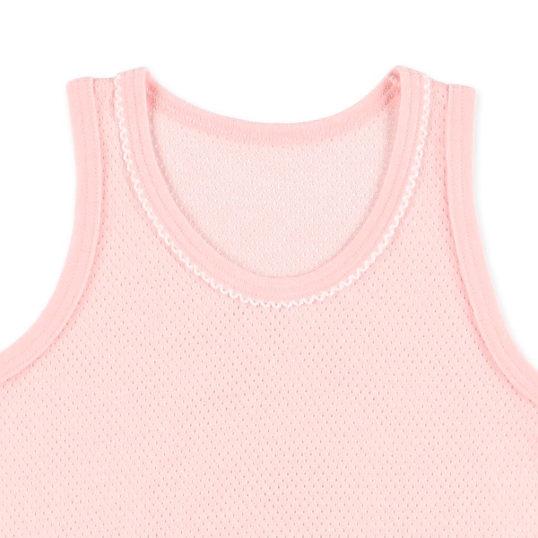 4枚組メッシュタンクトップ肌着（ピンク・ベージュ・ピコ衿） | 西松屋