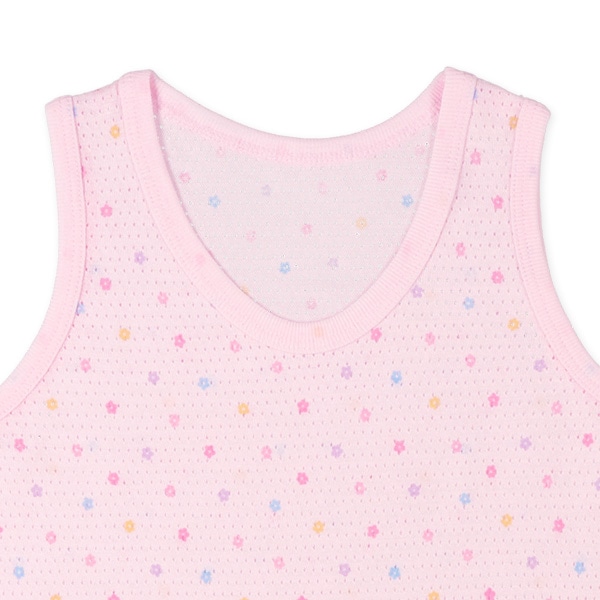 3枚組メッシュタンクトップ肌着（花柄・ドット）