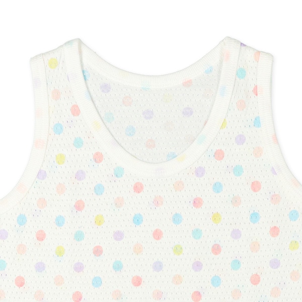 3枚組メッシュタンクトップ肌着（花柄・ドット）