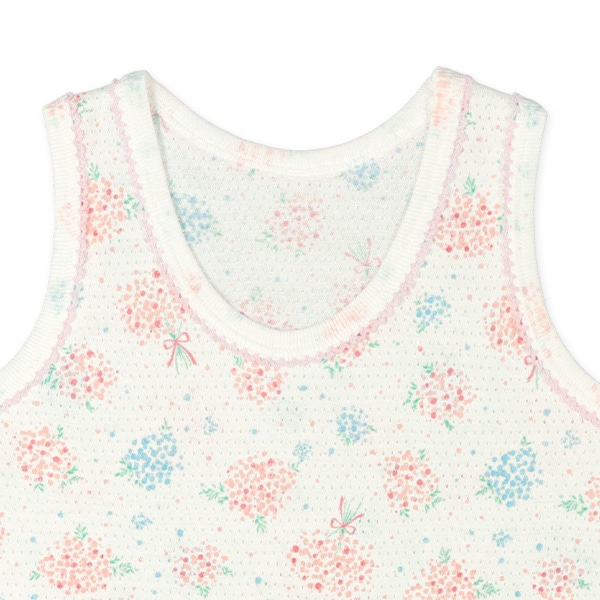 3枚組メッシュタンクトップ肌着（花柄・ドット）