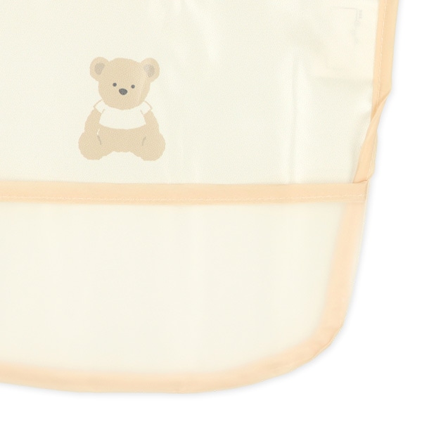 4枚組丈短め袖なし食事用エプロン（くま・ぬいぐるみ）