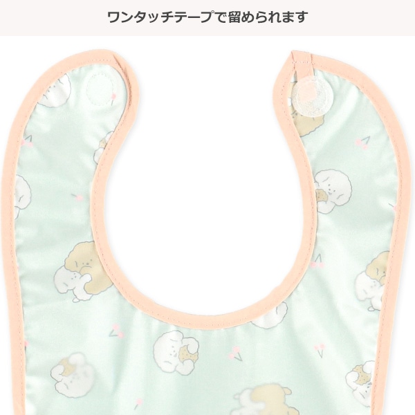 3枚組袖なし食事用エプロン（いぬ・フルーツ・おにぎり）