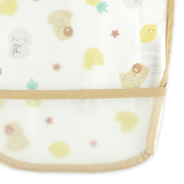 3枚組袖なし食事用エプロン（いぬ・フルーツ・おにぎり）