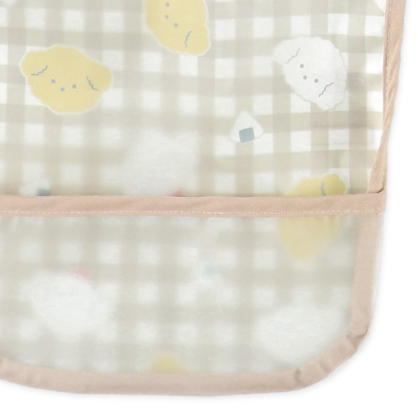 3枚組袖なし食事用エプロン（いぬ・フルーツ・おにぎり）