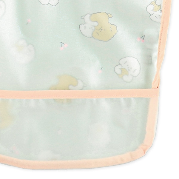 3枚組袖なし食事用エプロン（いぬ・フルーツ・おにぎり）