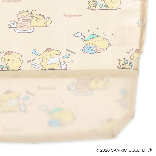 3枚組袖なし食事用エプロン（ポムポムプリン）