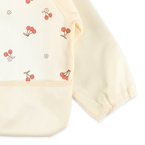 長袖食事用エプロン（チェリー柄）