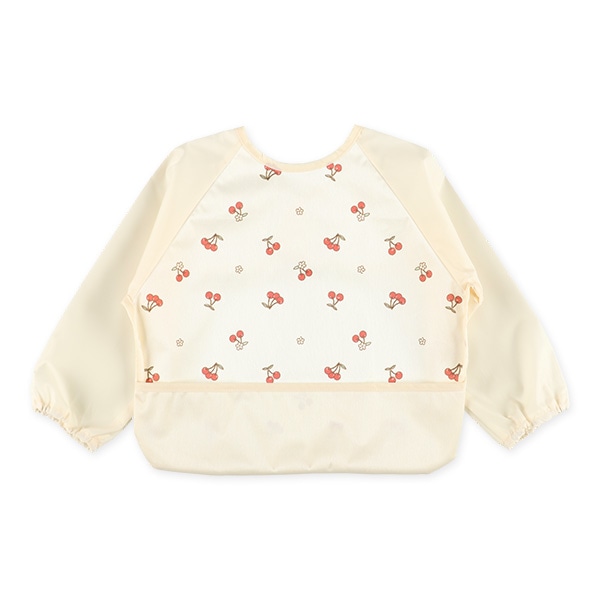 長袖食事用エプロン（チェリー柄）