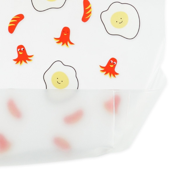 3枚組袖なし食事用エプロン（目玉焼き・ウインナー・おにぎり）