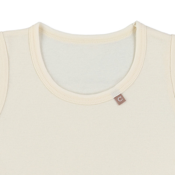 4枚組半袖シャツ肌着（ピスネーム・ベージュ系無地）