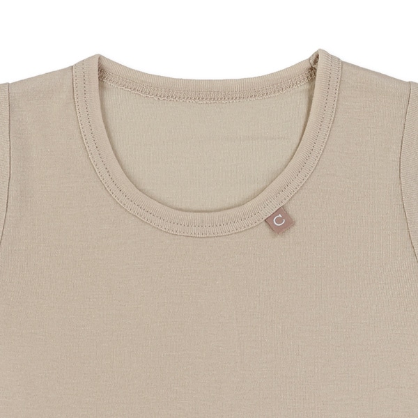 4枚組半袖シャツ肌着（ピスネーム・ベージュ系無地）