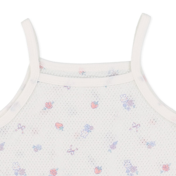 DRYWRAP）3枚組メッシュキャミソール肌着（小花・無地・うさぎ）