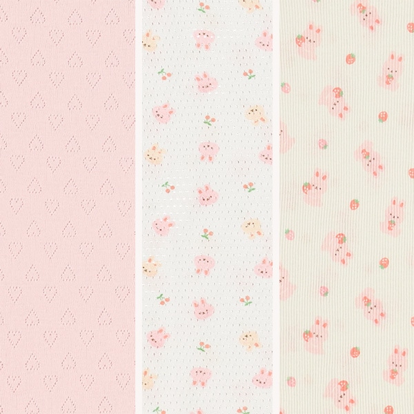 3枚組キャミソール肌着（うさぎ・ハート）