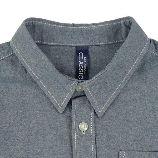 シャンブレー半袖シャツ