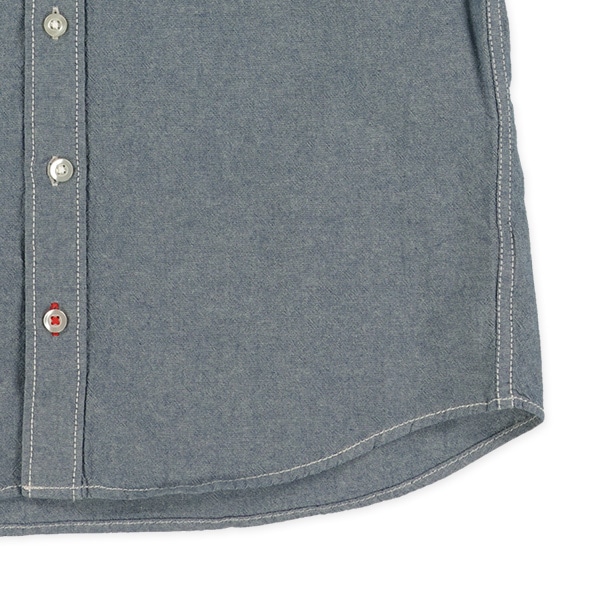 シャンブレー半袖シャツ