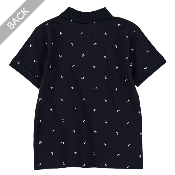 マリン総柄半袖ポロシャツ