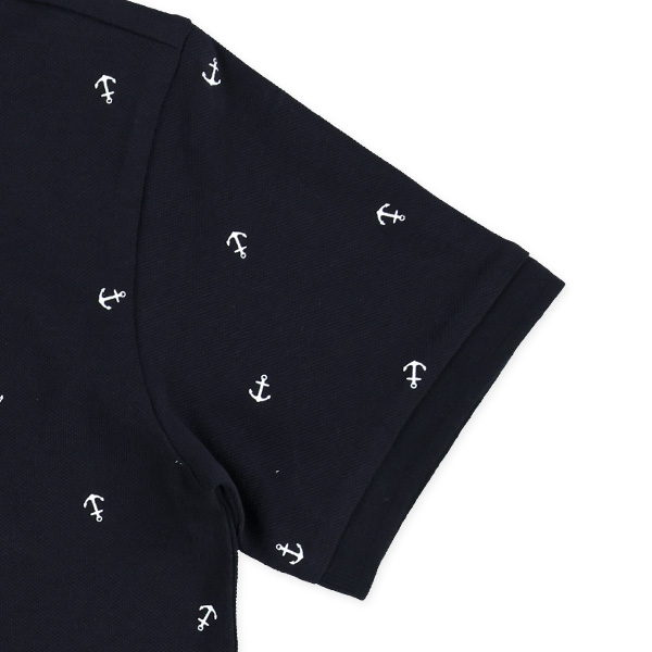 マリン総柄半袖ポロシャツ