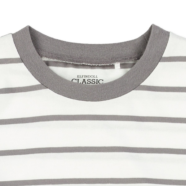 先染めシングルボーダー長袖Tシャツ