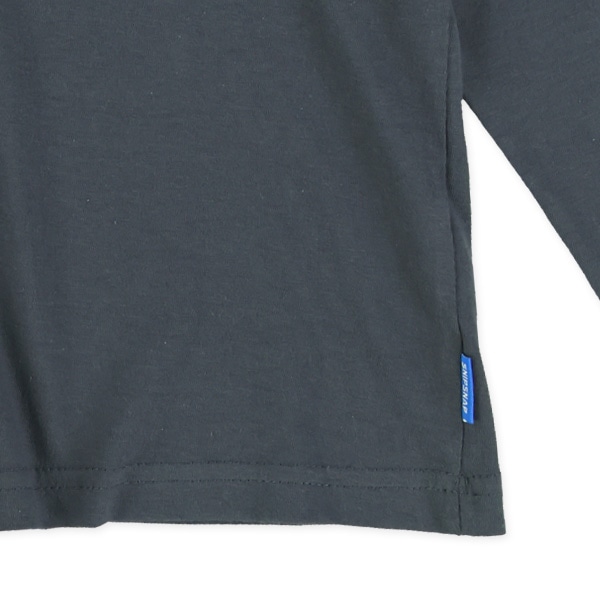 胸ロゴリブポケット付きワイド長袖Tシャツ