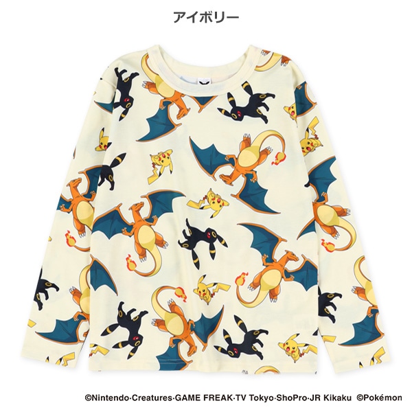 ダンボールニット総柄長袖Tシャツ（ポケモン）