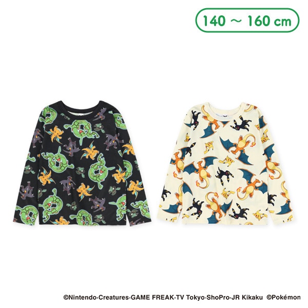 ダンボールニット総柄長袖Tシャツ（ポケモン）