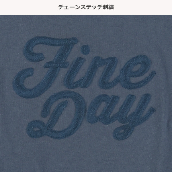 チェーン刺繍ロゴワイド長袖Tシャツ