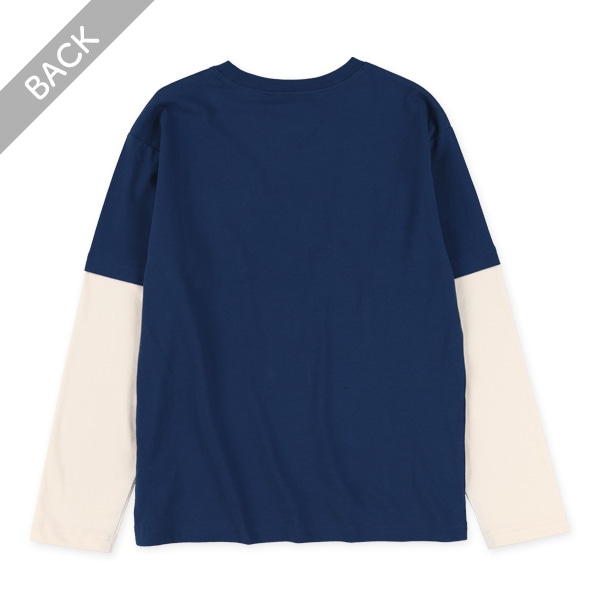 袖レイヤード風長袖Tシャツ