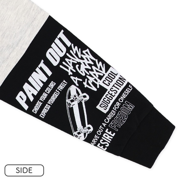 発泡プリントロゴレイヤード風長袖Tシャツ