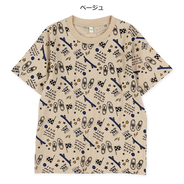 スニーカースケボー柄半袖Tシャツ