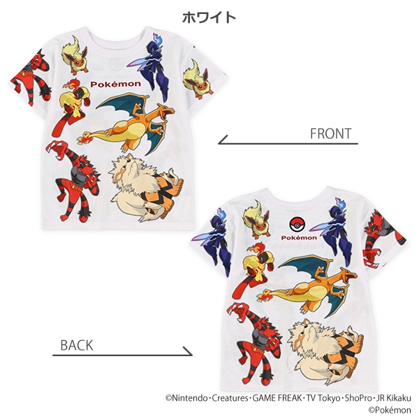 ポリエステルメッシュ総柄半袖Tシャツ（ポケモン）